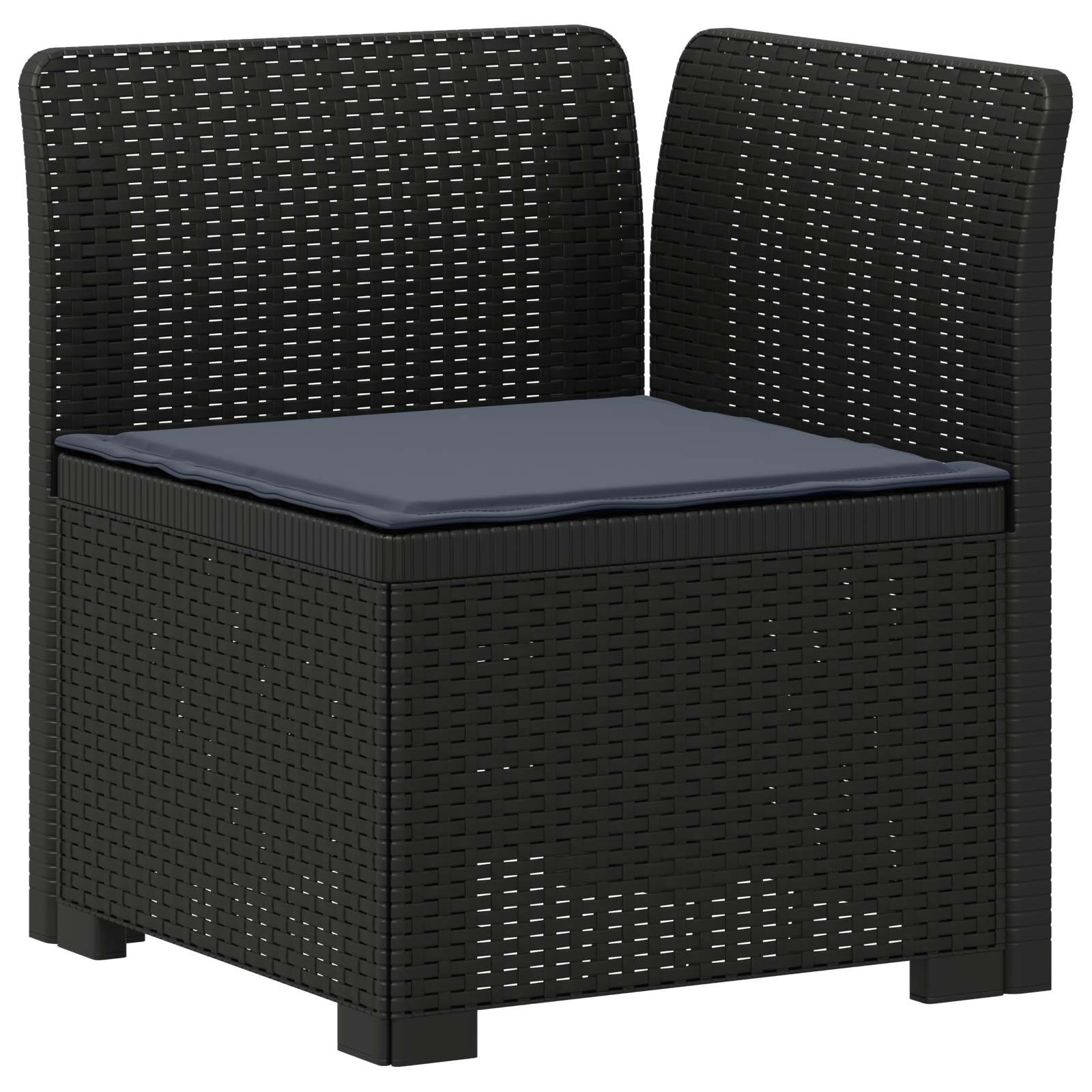 5-Zits Tuin Sofa met Kussens Rattan Look PP Antraciet is nu te koop bij PeponiXL, paradijselijk wonen!