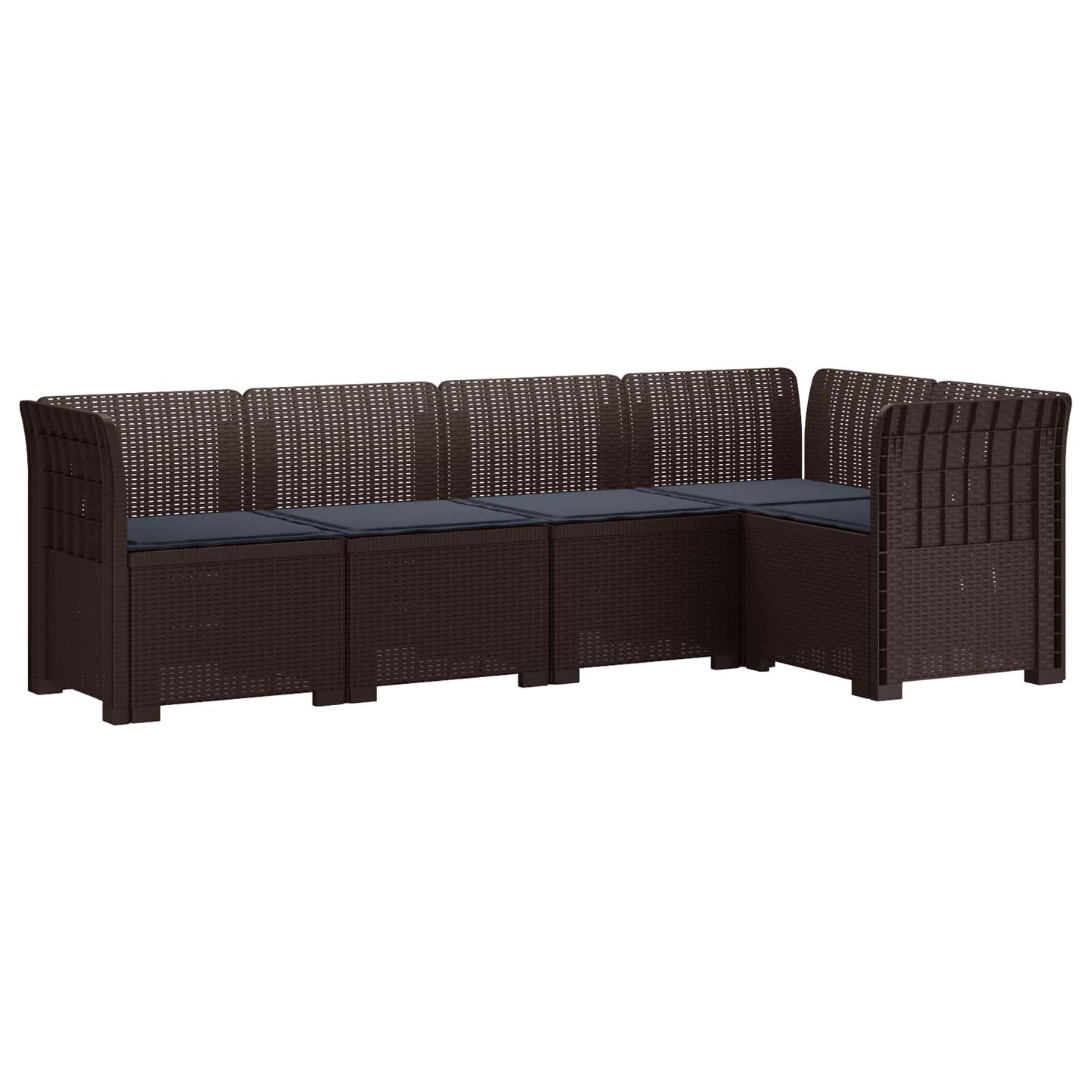 5-Zits Tuin Sofa met Kussens Rattan Look PP Bruin is nu te koop bij PeponiXL, paradijselijk wonen!