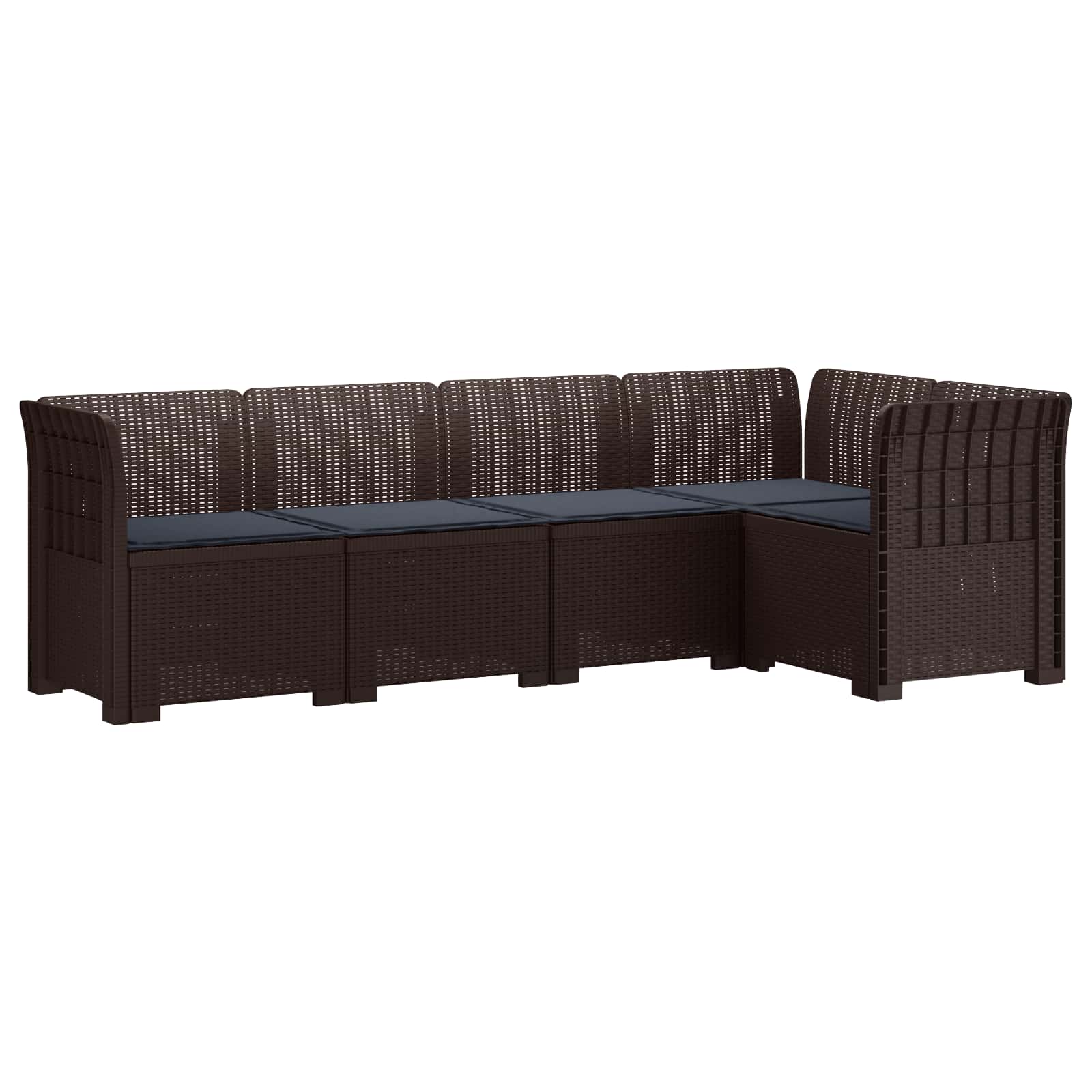 5-Zits Tuin Sofa met Kussens Rattan Look PP Bruin is nu te koop bij PeponiXL, paradijselijk wonen!