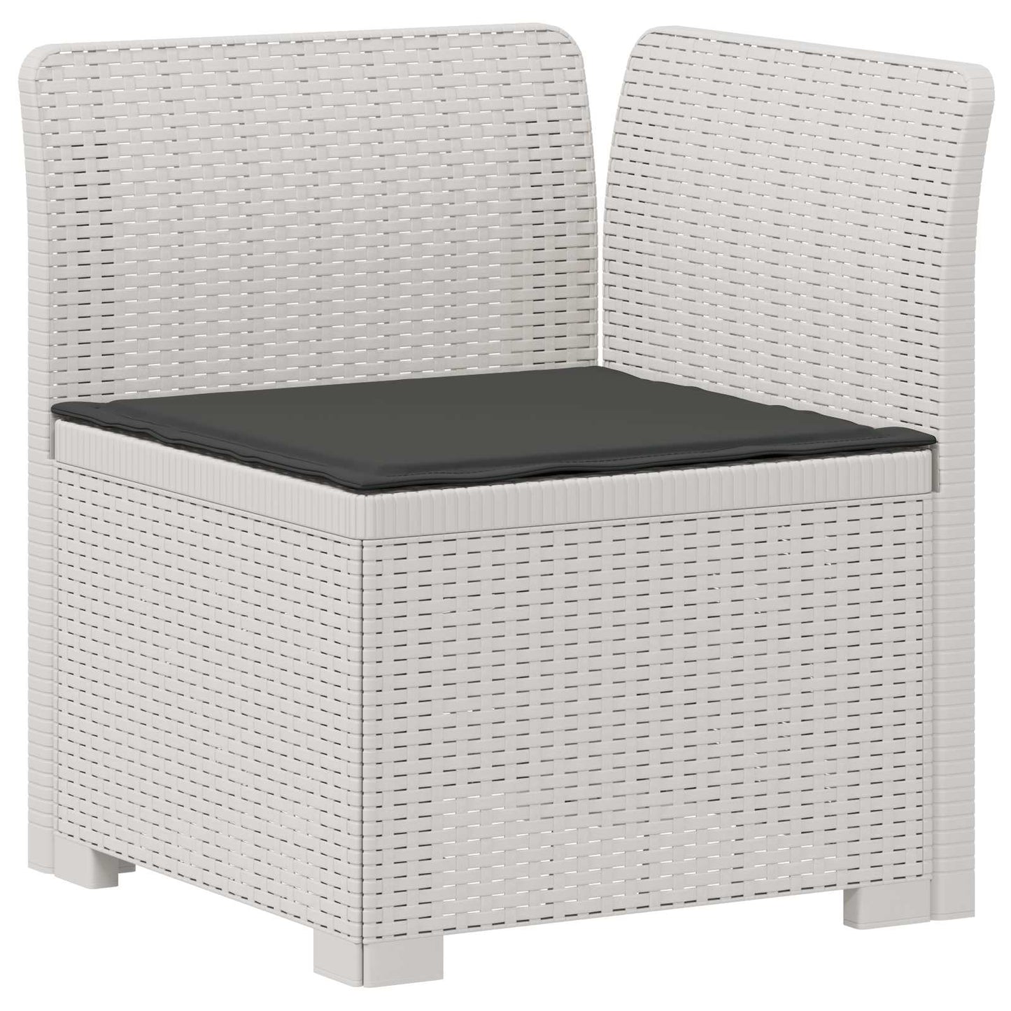 5-Zits Tuin Sofa met Kussens Rattan Look PP Wit is nu te koop bij PeponiXL, paradijselijk wonen!