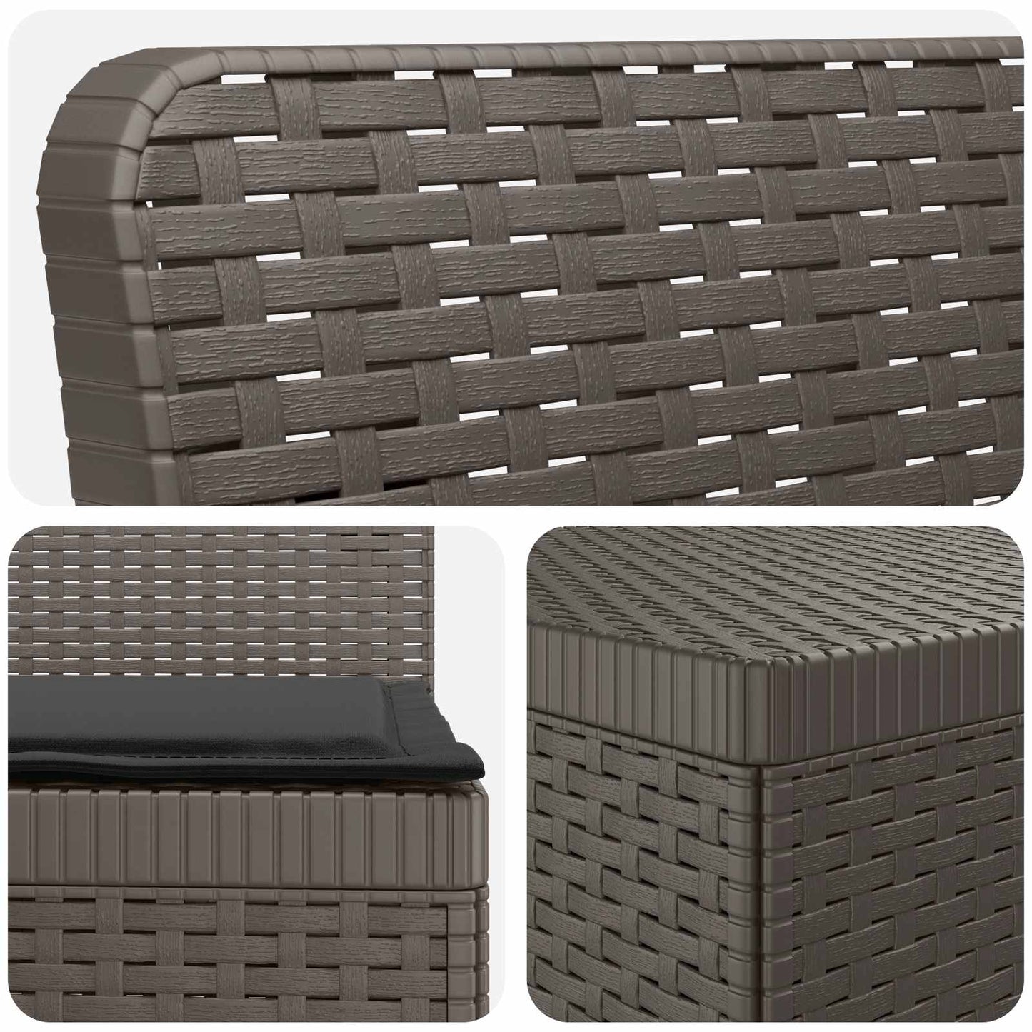 5-Zits Tuin Sofa met Kussens Rattan Look PP Lichtgrijs is nu te koop bij PeponiXL, paradijselijk wonen!