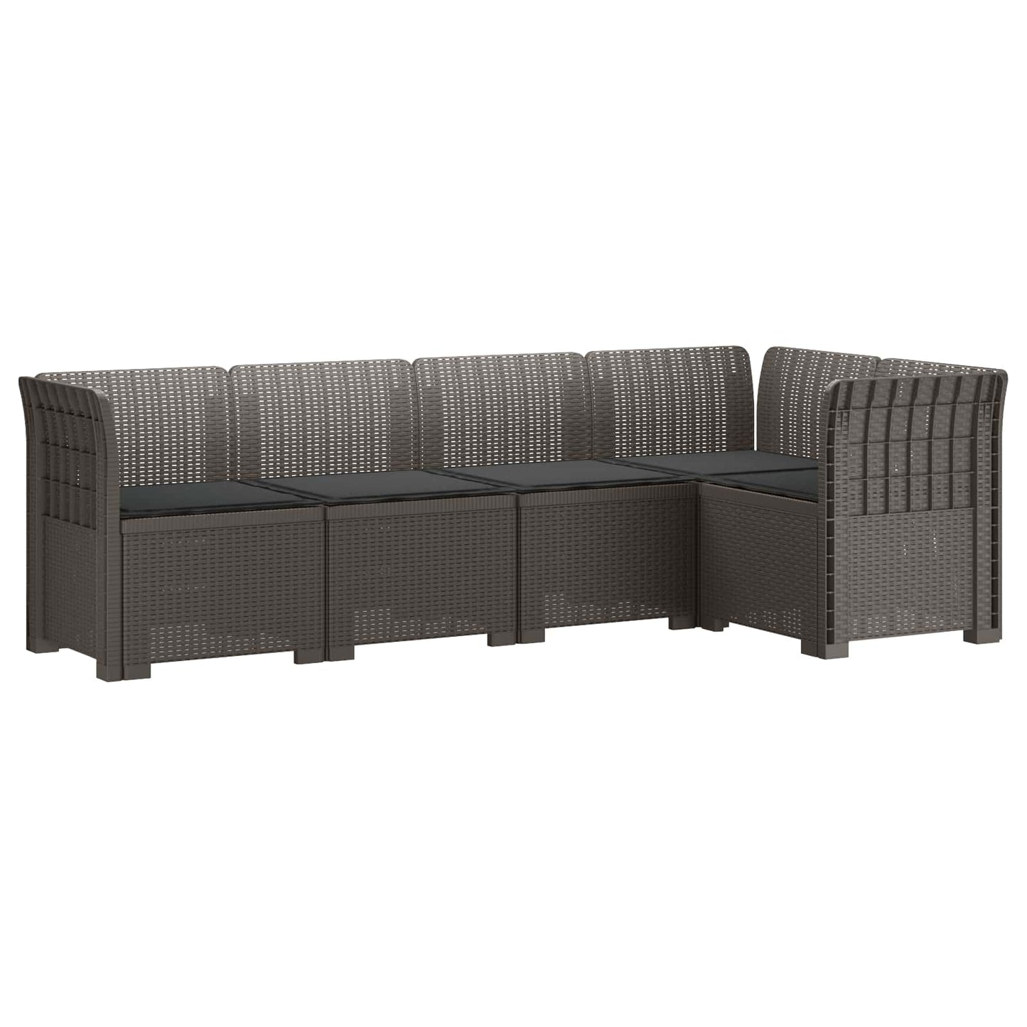 5-Zits Tuin Sofa met Kussens Rattan Look PP Lichtgrijs is nu te koop bij PeponiXL, paradijselijk wonen!