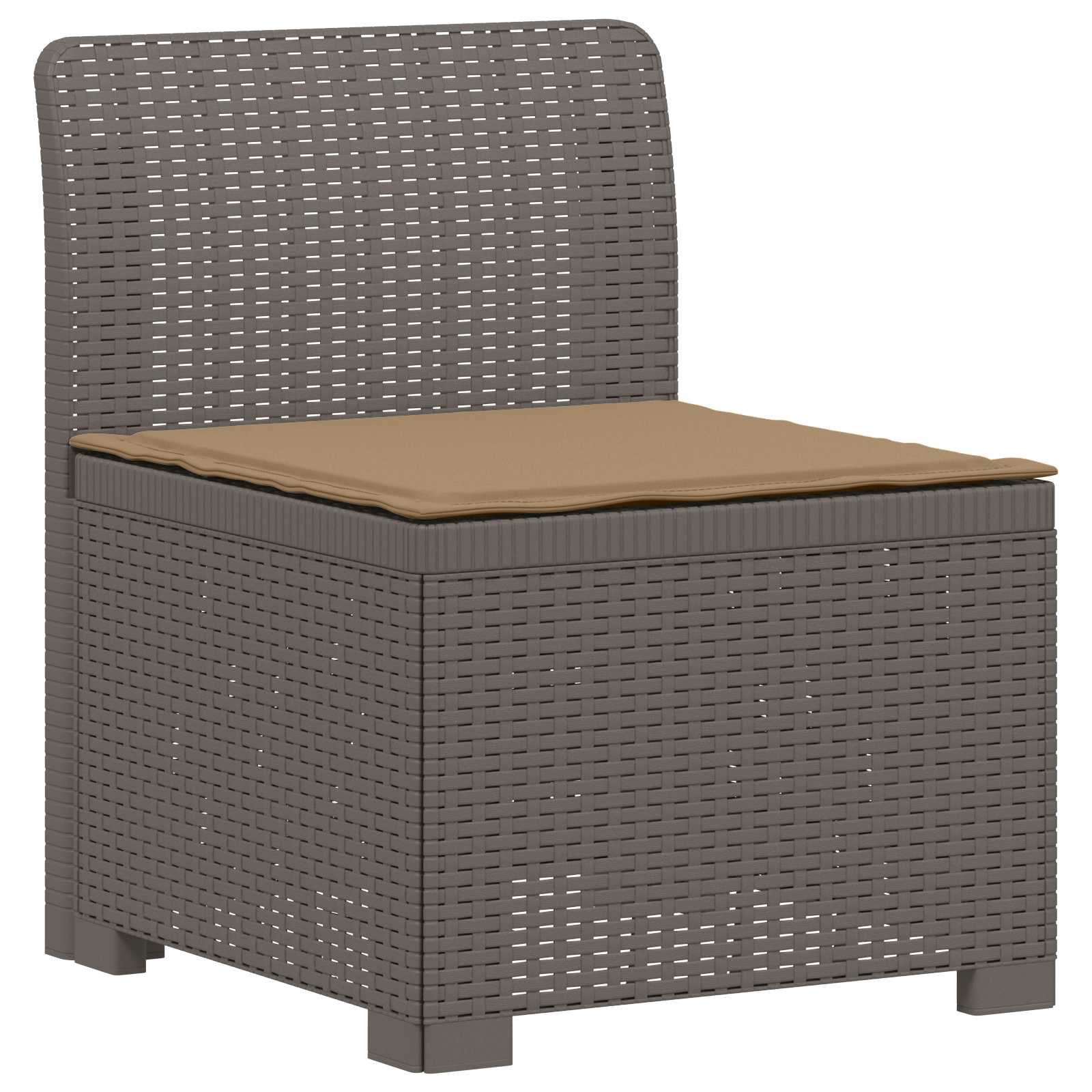 5-Zits Tuin Sofa met Kussens Rattan Look PP Lichtgrijs is nu te koop bij PeponiXL, paradijselijk wonen!
