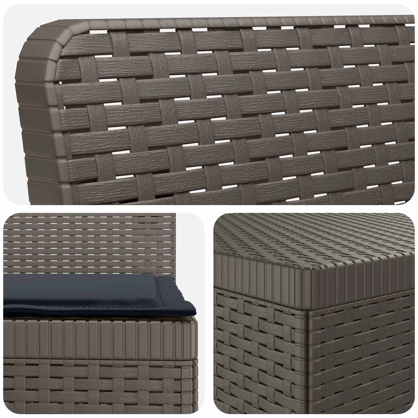 5-Zits Tuin Sofa met Kussens Rattan Look PP Lichtgrijs is nu te koop bij PeponiXL, paradijselijk wonen!