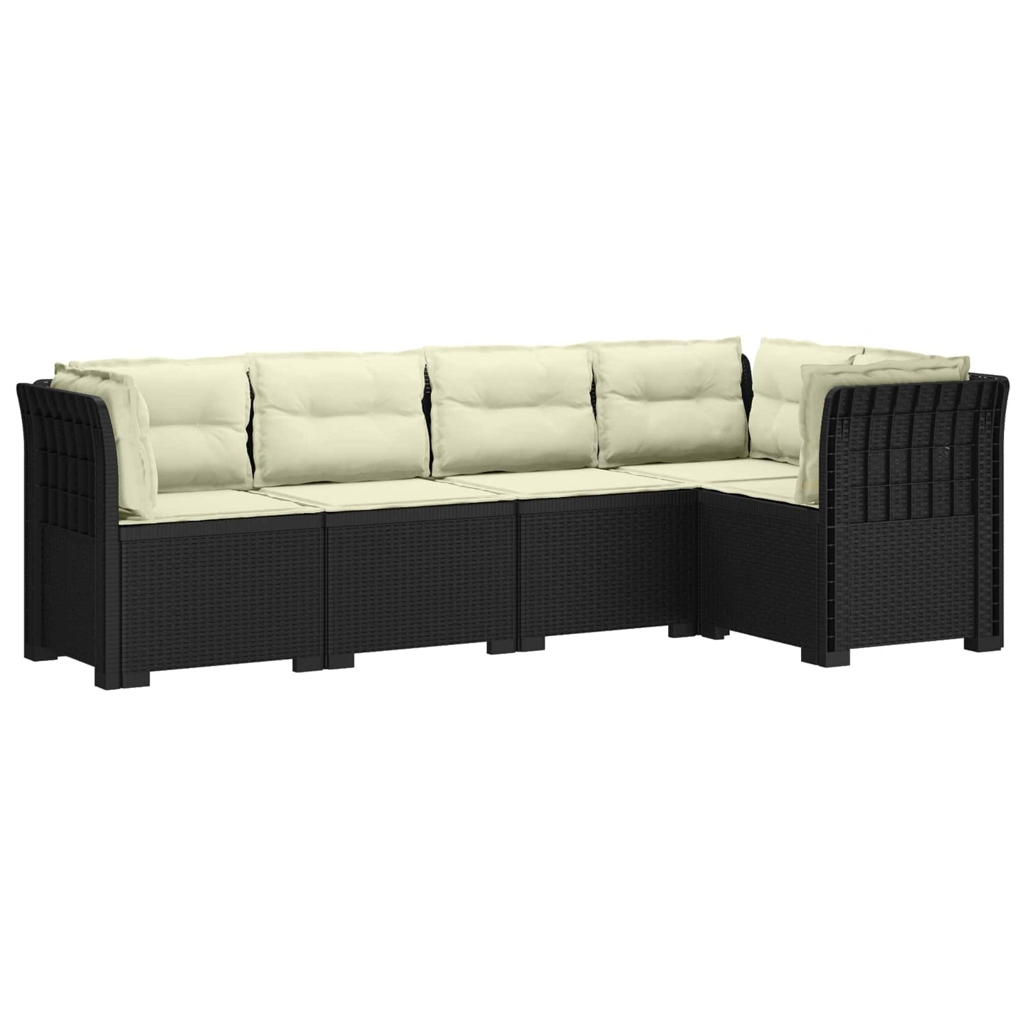 5-Zits Tuin Sofa met Kussens Rattan Look PP Antraciet is nu te koop bij PeponiXL, paradijselijk wonen!