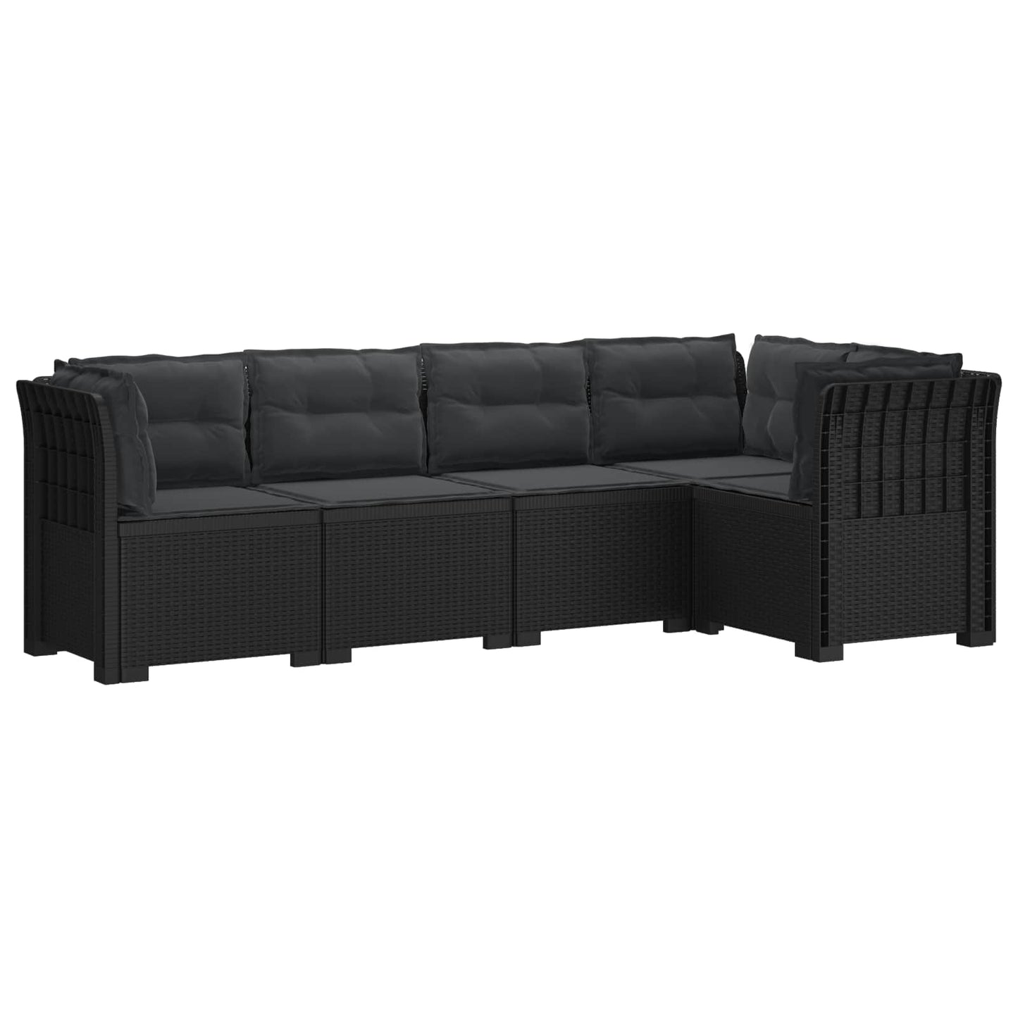 5-Zits Tuin Sofa met Kussens Rattan Look PP Antraciet is nu te koop bij PeponiXL, paradijselijk wonen!