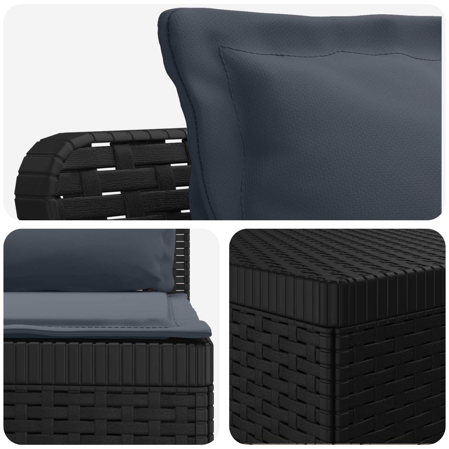 5-Zits Tuin Sofa met Kussens Rattan Look PP Antraciet is nu te koop bij PeponiXL, paradijselijk wonen!