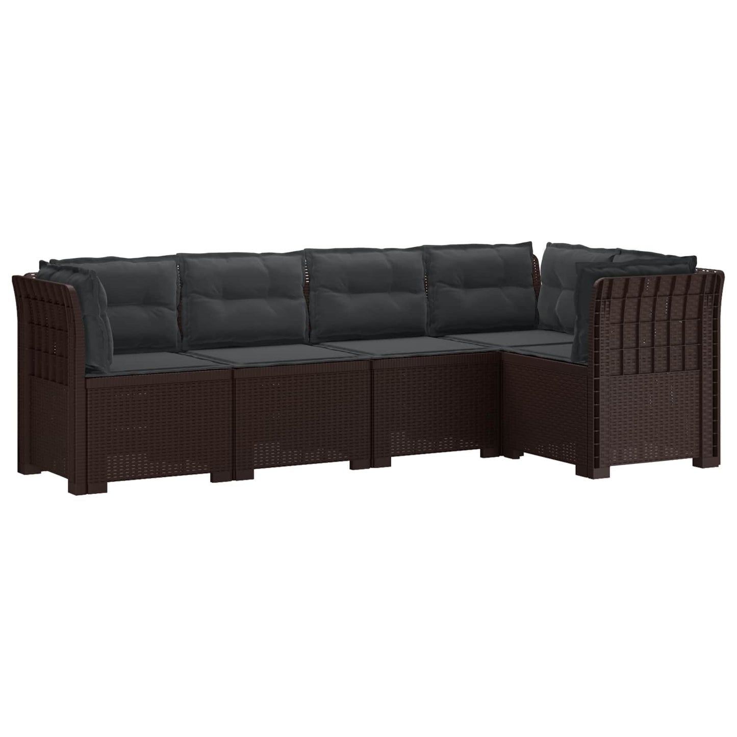 5-Zits Tuin Sofa met Kussens Rattan Look PP Bruin is nu te koop bij PeponiXL, paradijselijk wonen!
