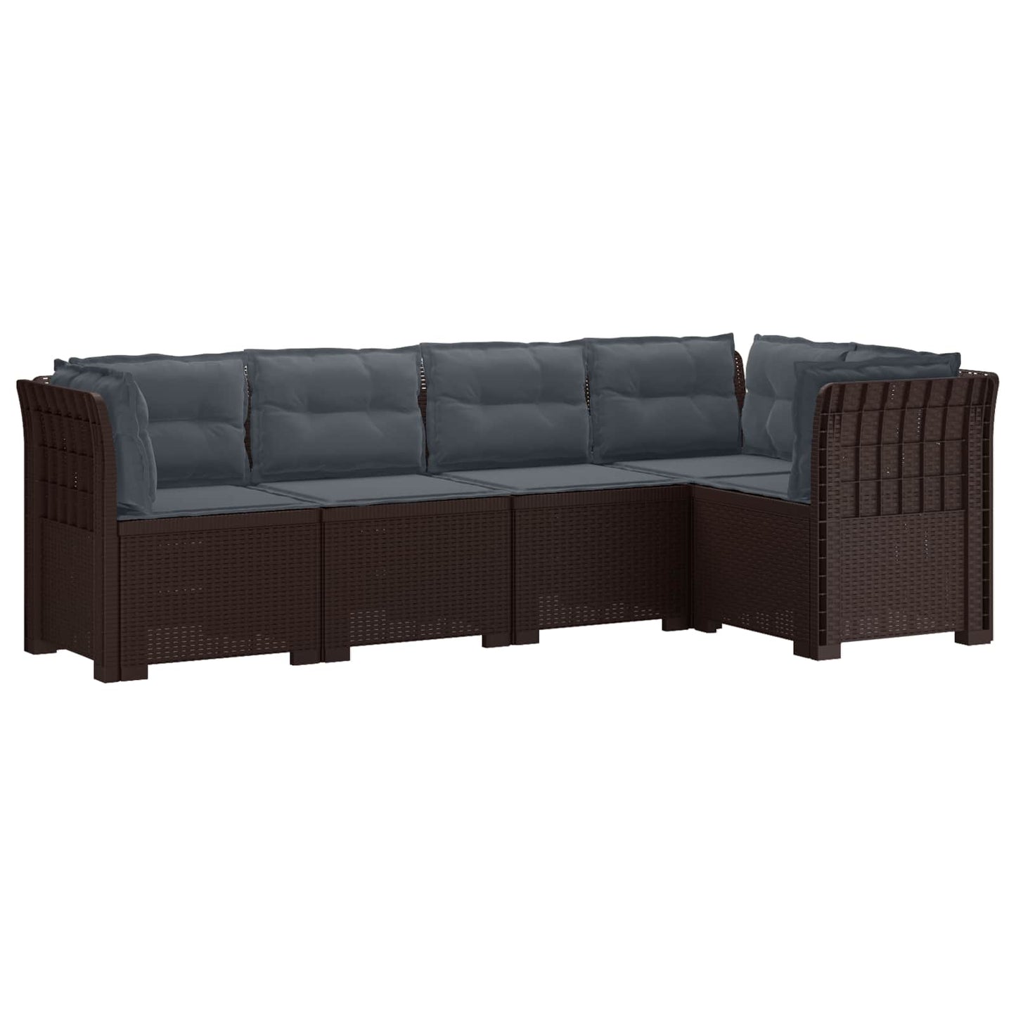5-Zits Tuin Sofa met Kussens Rattan Look PP Bruin is nu te koop bij PeponiXL, paradijselijk wonen!