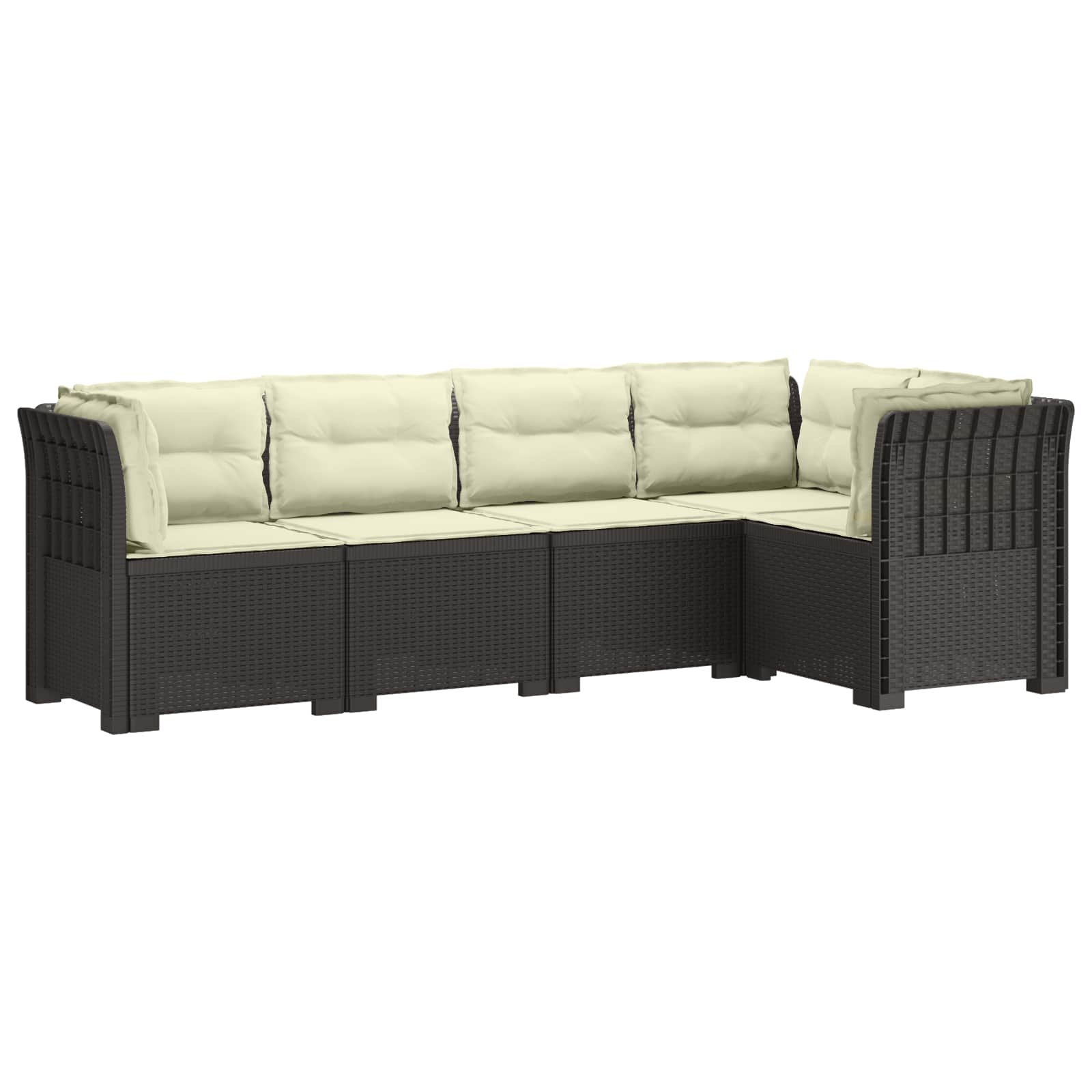 5-Zits Tuin Sofa met Kussens Rattan Look PP Lichtgrijs is nu te koop bij PeponiXL, paradijselijk wonen!