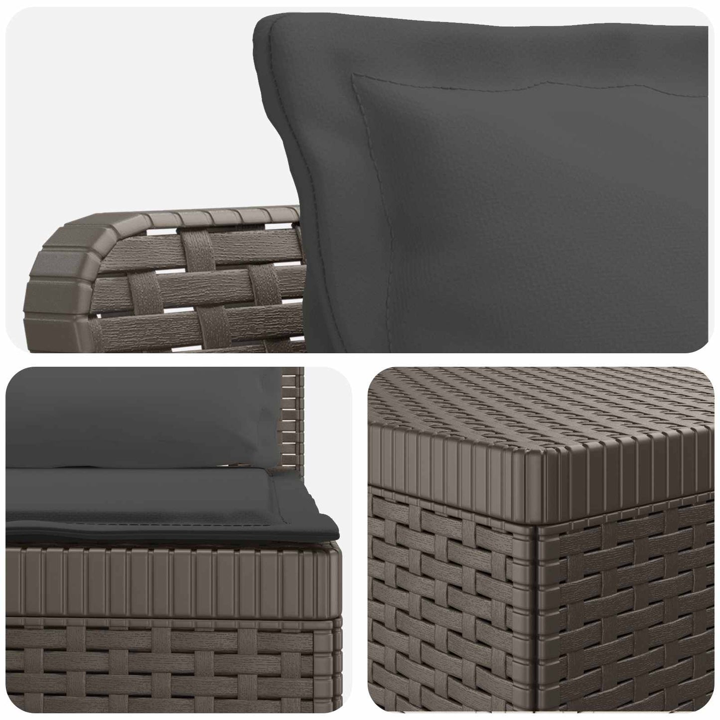 5-Zits Tuin Sofa met Kussens Rattan Look PP Lichtgrijs is nu te koop bij PeponiXL, paradijselijk wonen!