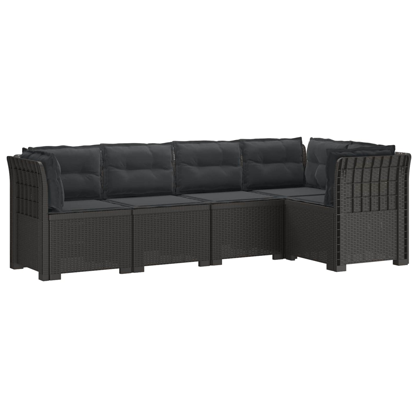 5-Zits Tuin Sofa met Kussens Rattan Look PP Lichtgrijs is nu te koop bij PeponiXL, paradijselijk wonen!