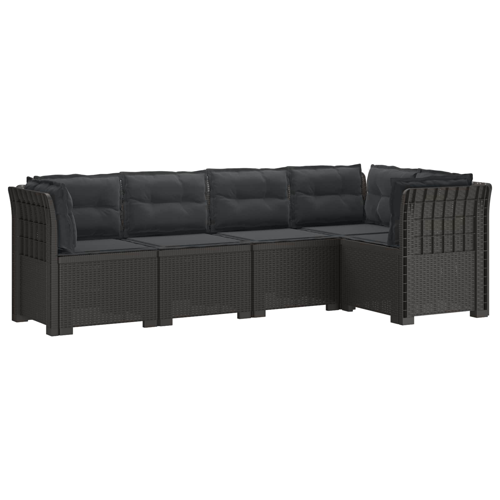 5-Zits Tuin Sofa met Kussens Rattan Look PP Lichtgrijs is nu te koop bij PeponiXL, paradijselijk wonen!