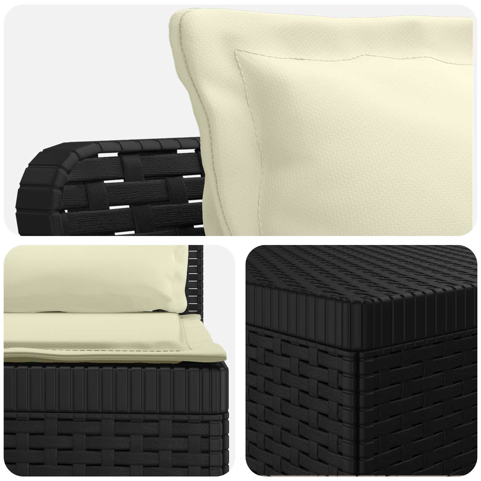 5-Zits Tuin Sofa met Kussens Rattan Look PP Antraciet is nu te koop bij PeponiXL, paradijselijk wonen!