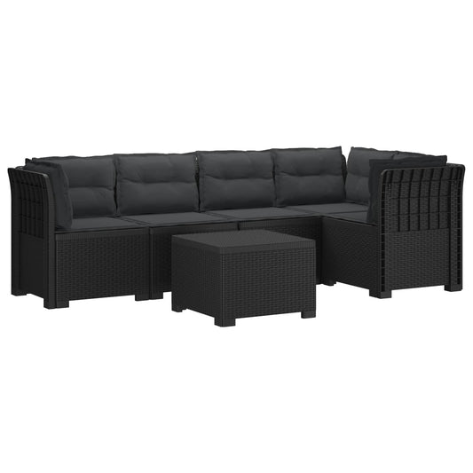 5-Zits Tuin Sofa met Kussens Rattan Look PP Antraciet is nu te koop bij PeponiXL, paradijselijk wonen!