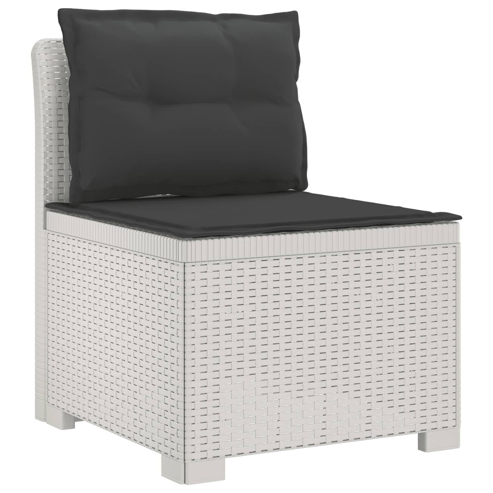 5-Zits Tuin Sofa met Kussens Rattan Look PP Wit is nu te koop bij PeponiXL, paradijselijk wonen!