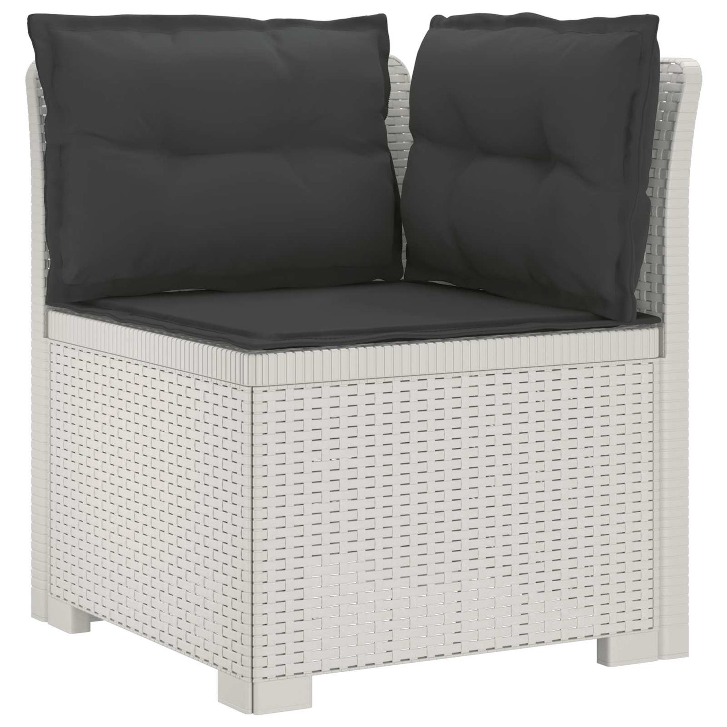 5-Zits Tuin Sofa met Kussens Rattan Look PP Wit is nu te koop bij PeponiXL, paradijselijk wonen!