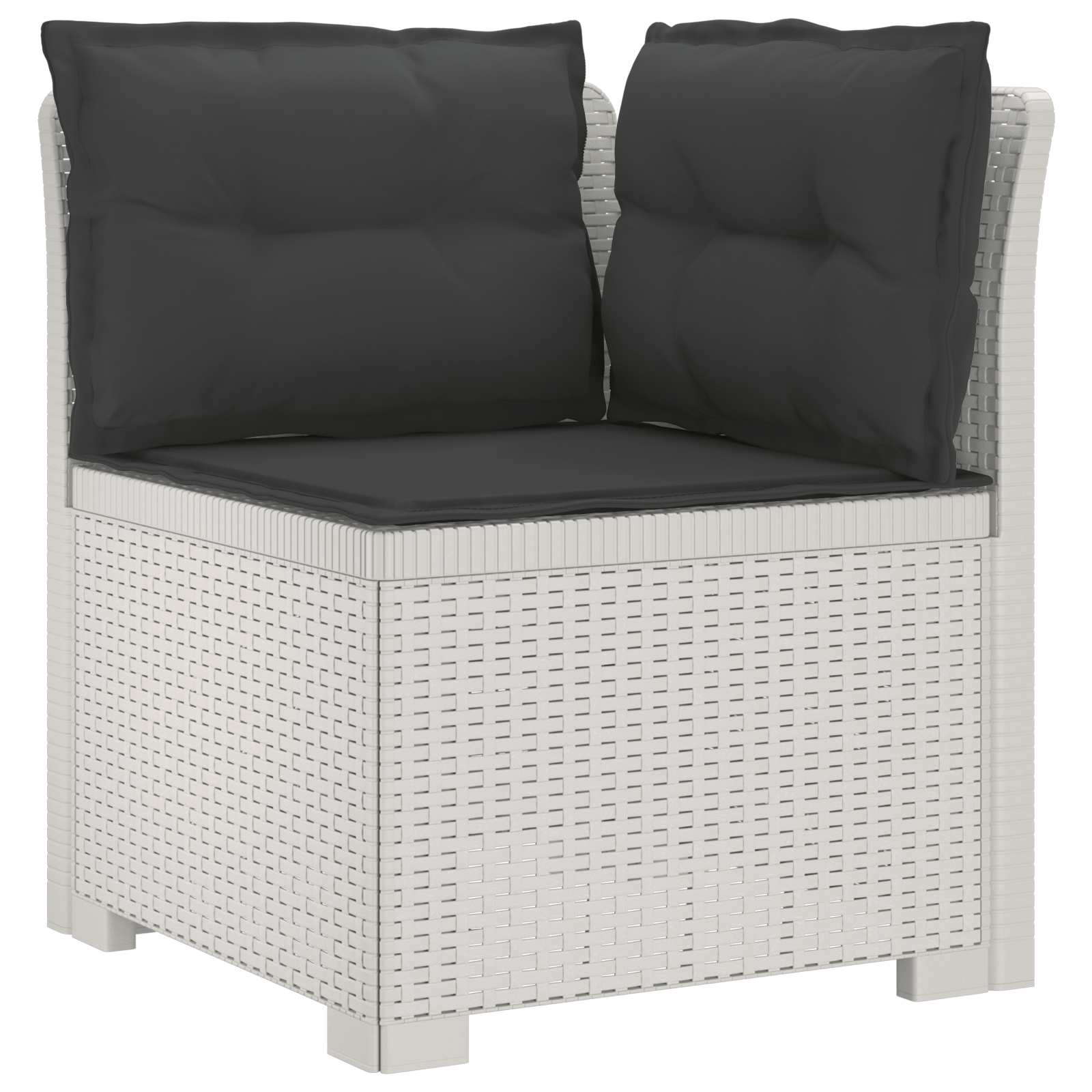 5-Zits Tuin Sofa met Kussens Rattan Look PP Wit is nu te koop bij PeponiXL, paradijselijk wonen!