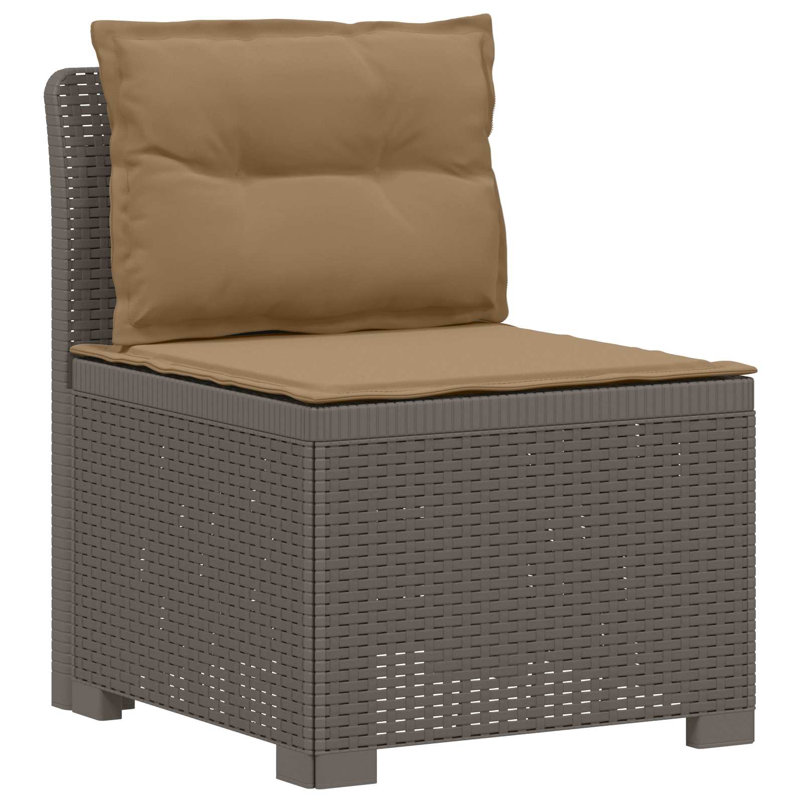 5-Zits Tuin Sofa met Kussens Rattan Look PP Lichtgrijs is nu te koop bij PeponiXL, paradijselijk wonen!