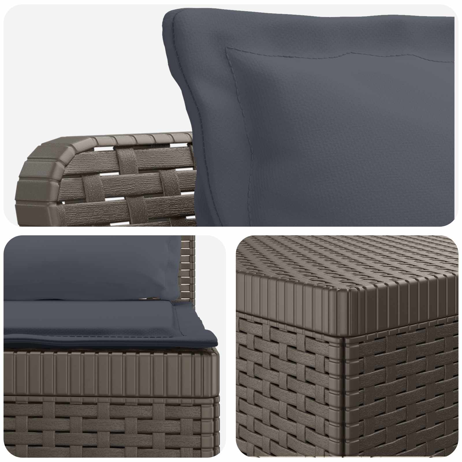 5-Zits Tuin Sofa met Kussens Rattan Look PP Lichtgrijs is nu te koop bij PeponiXL, paradijselijk wonen!