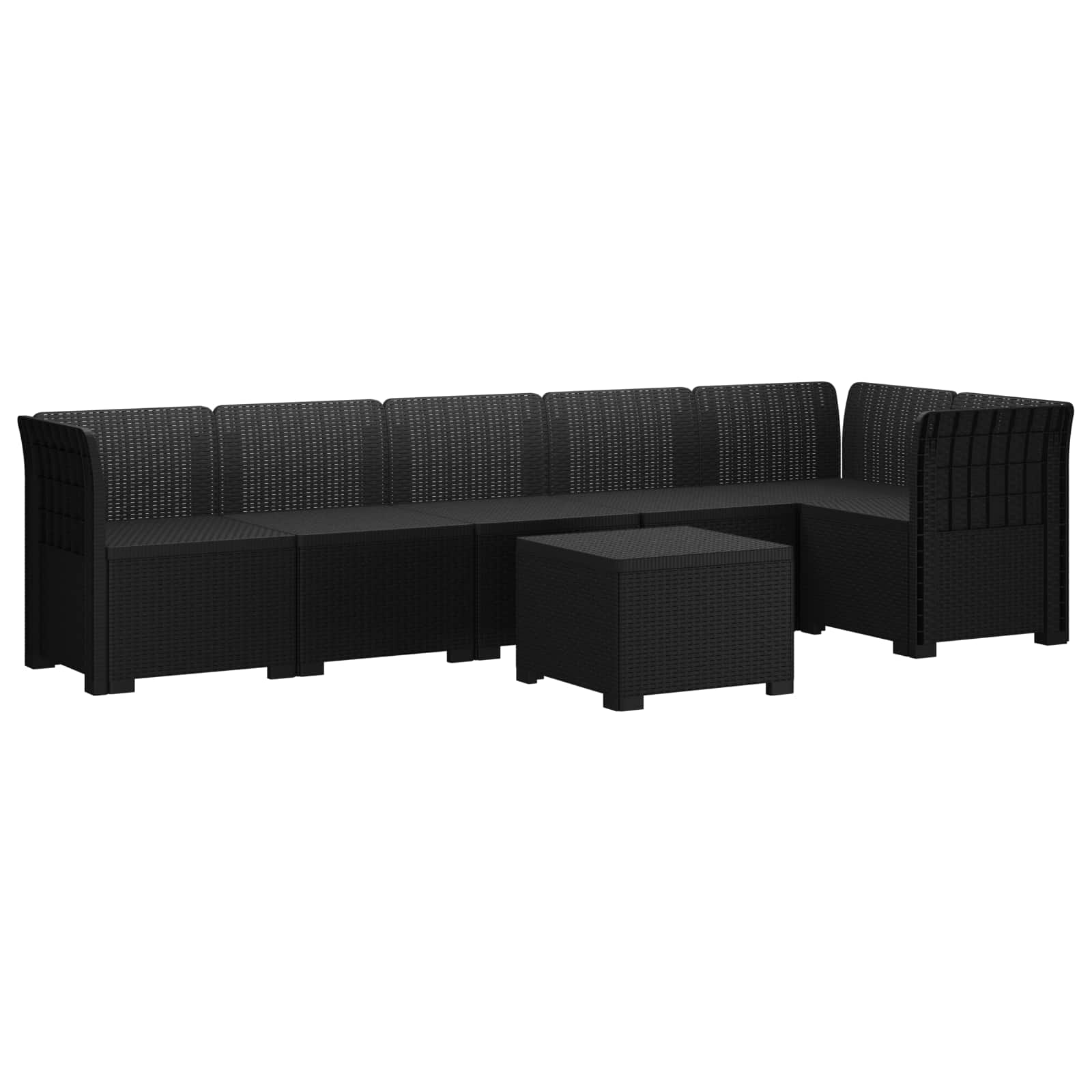 6-Zits Tuin Sofa Rattan Look PP Antraciet is nu te koop bij PeponiXL, paradijselijk wonen!