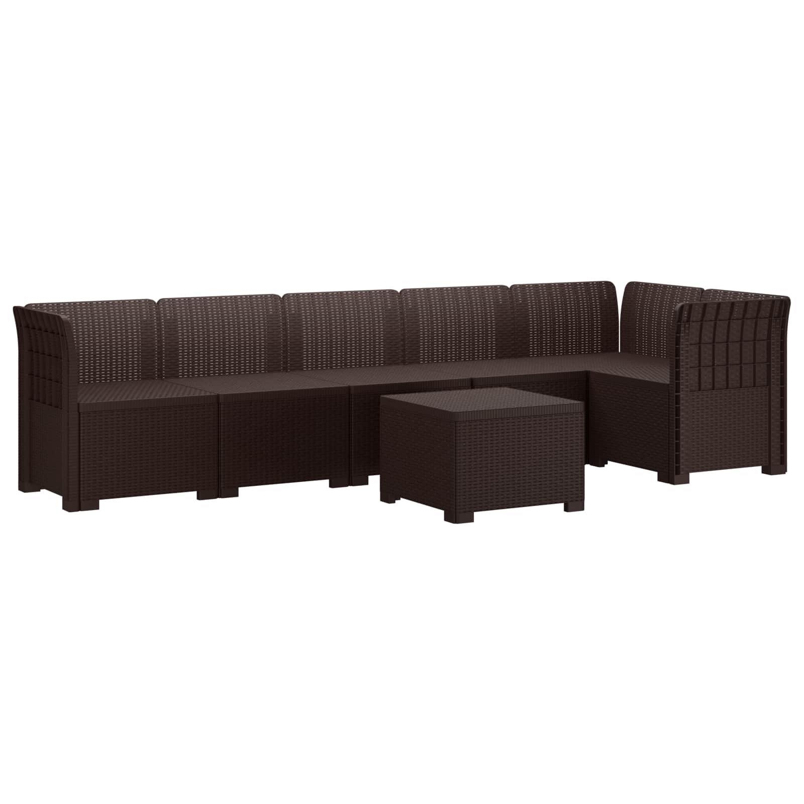 6-Zits Tuin Sofa Rattan Look PP Bruin is nu te koop bij PeponiXL, paradijselijk wonen!