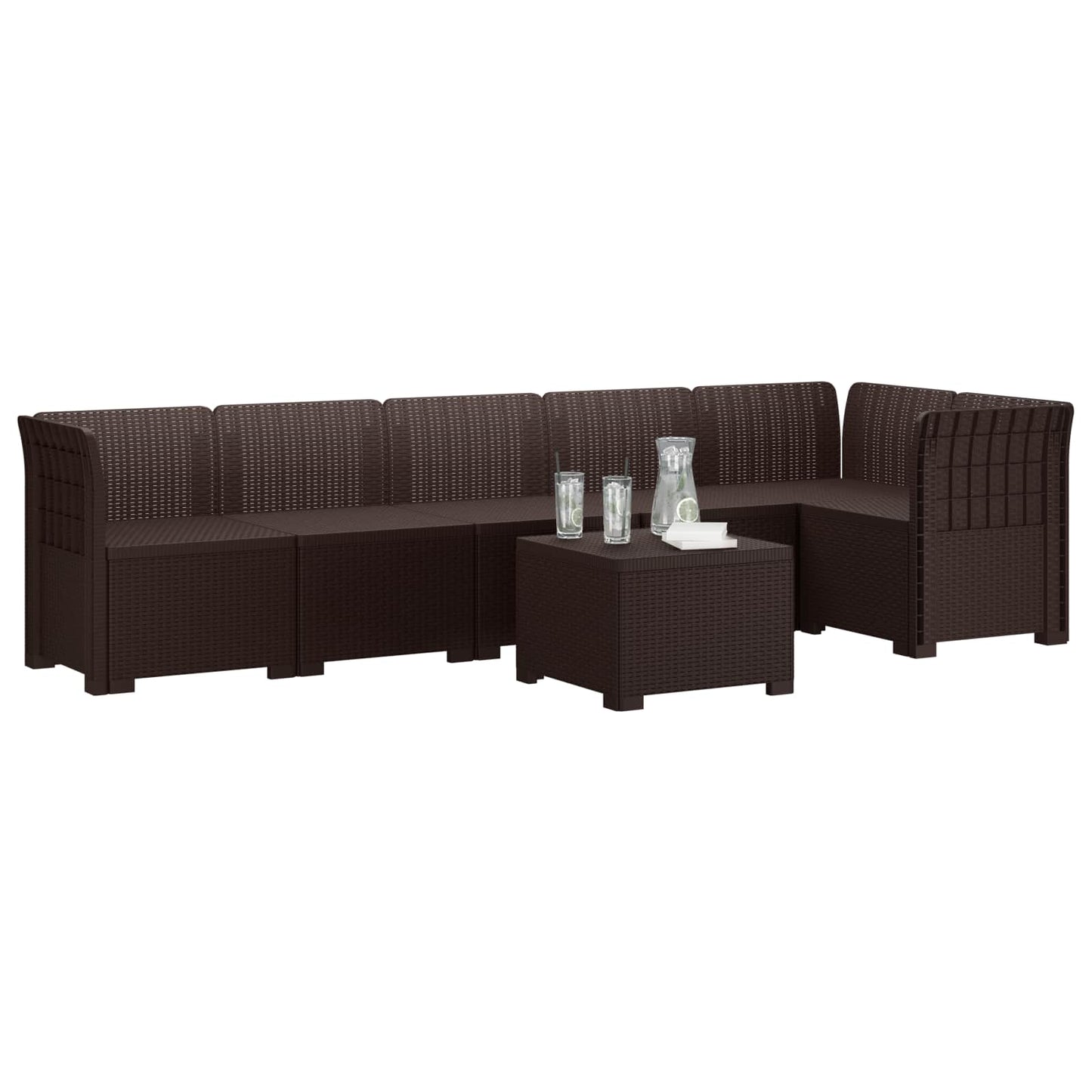6-Zits Tuin Sofa Rattan Look PP Bruin is nu te koop bij PeponiXL, paradijselijk wonen!