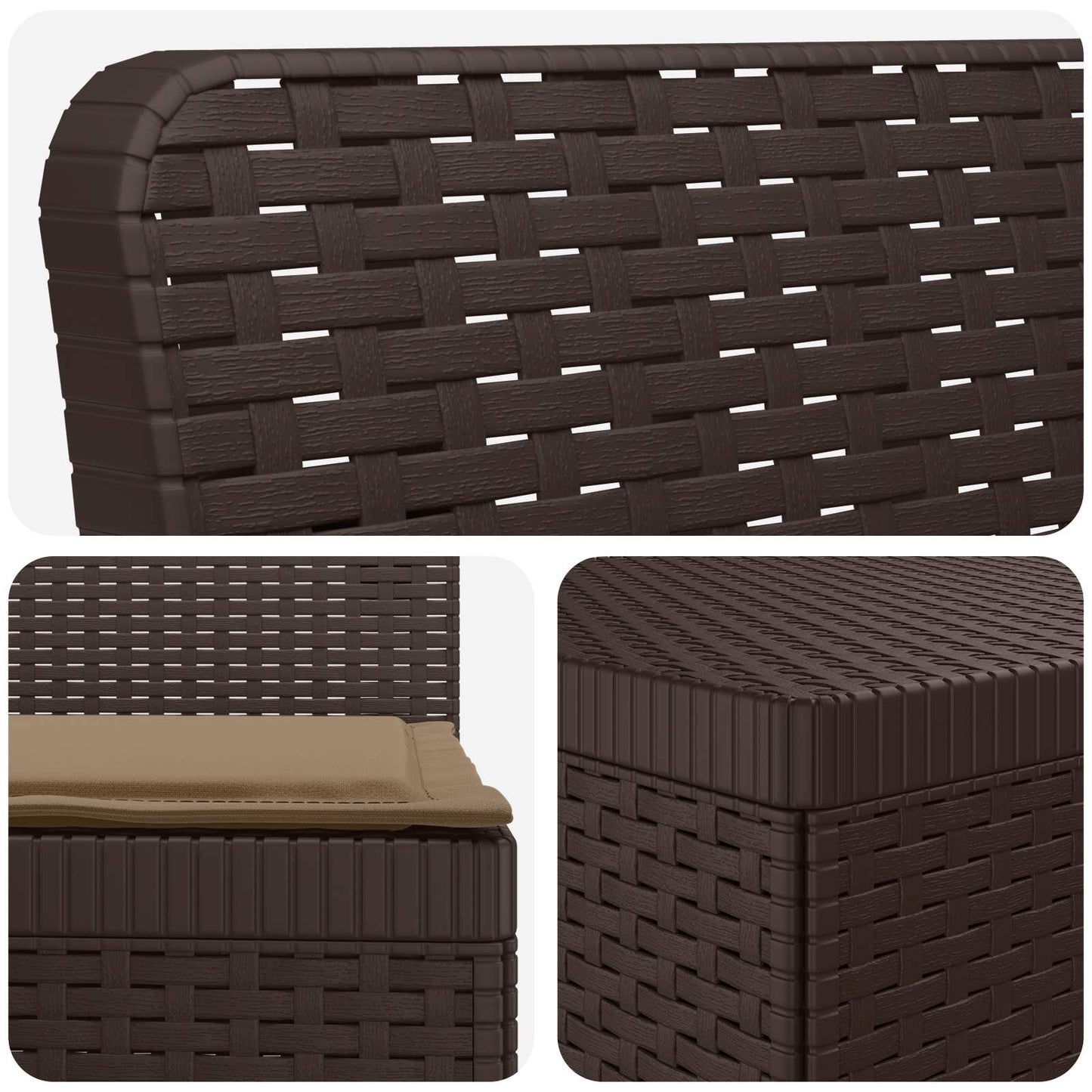 6-Zits Tuin Sofa met Kussens Rattan Look PP Bruin is nu te koop bij PeponiXL, paradijselijk wonen!