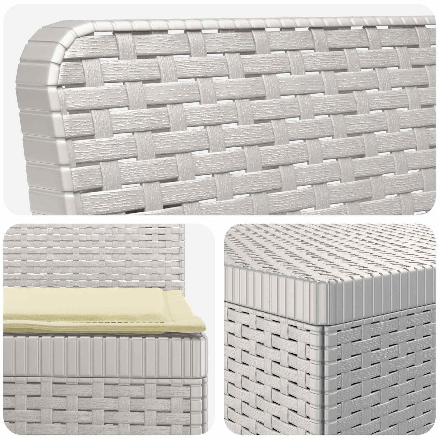 6-Zits Tuin Sofa met Kussens Rattan Look PP Wit is nu te koop bij PeponiXL, paradijselijk wonen!