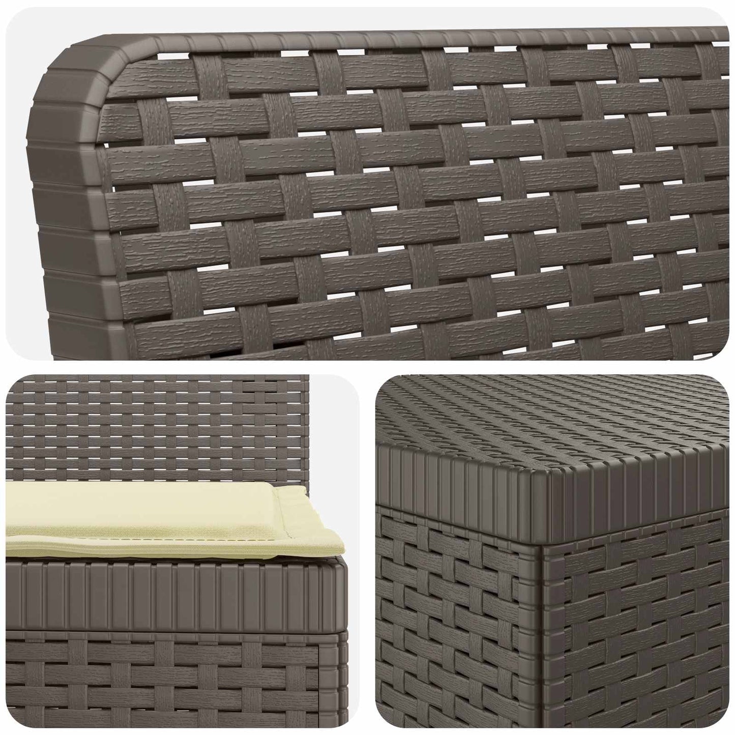 6-Zits Tuin Sofa met Kussens Rattan Look PP Lichtgrijs is nu te koop bij PeponiXL, paradijselijk wonen!