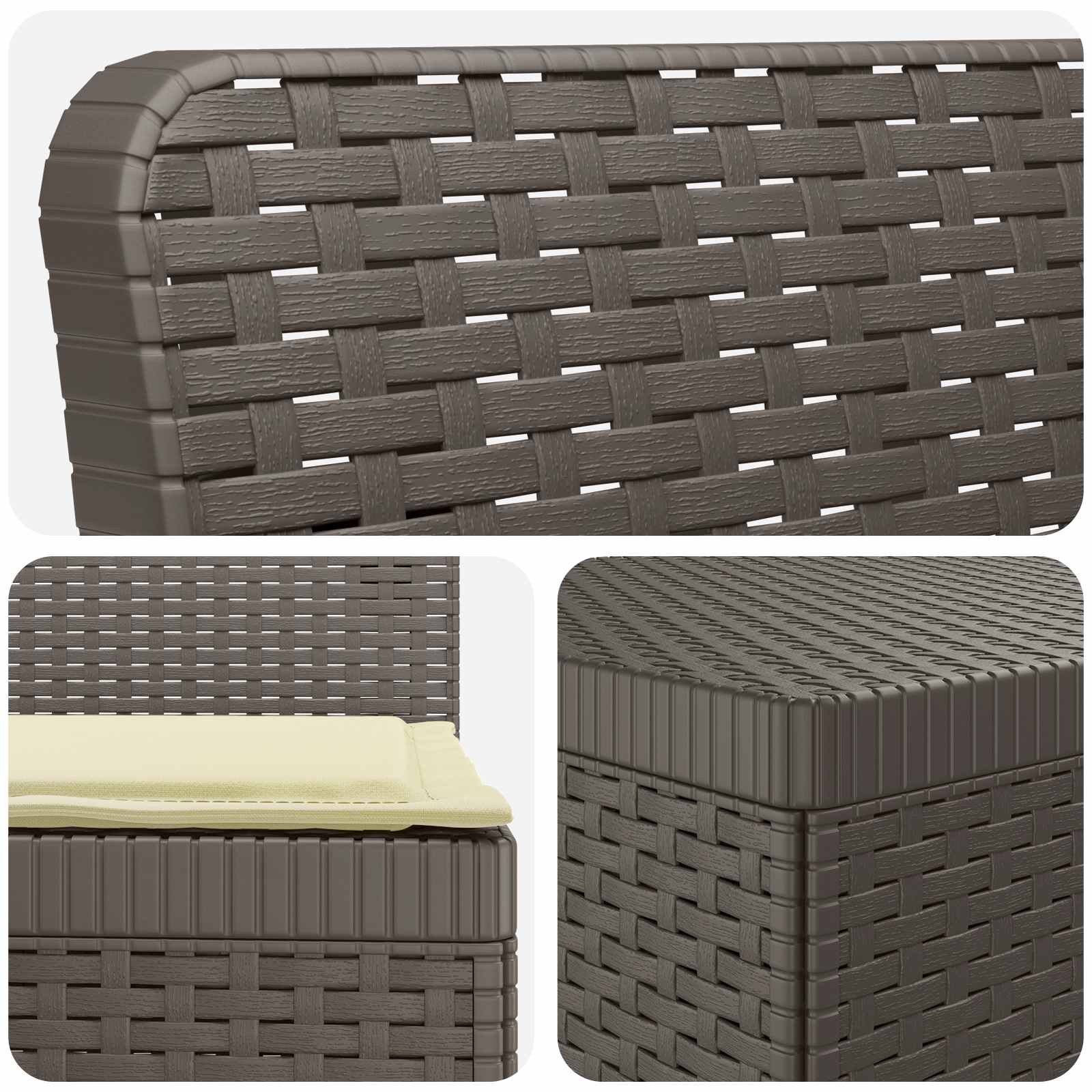 6-Zits Tuin Sofa met Kussens Rattan Look PP Lichtgrijs is nu te koop bij PeponiXL, paradijselijk wonen!
