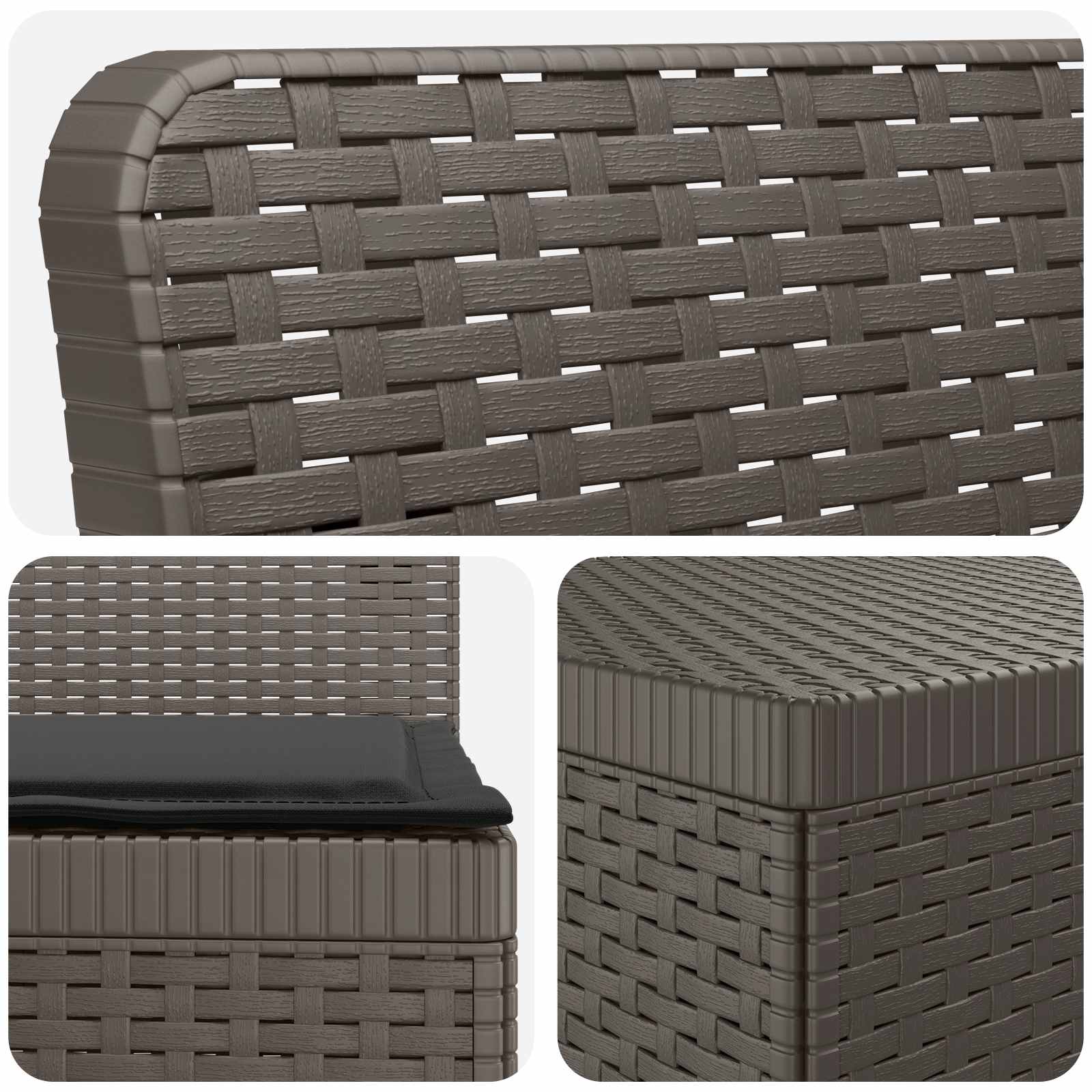 6-Zits Tuin Sofa met Kussens Rattan Look PP Lichtgrijs is nu te koop bij PeponiXL, paradijselijk wonen!