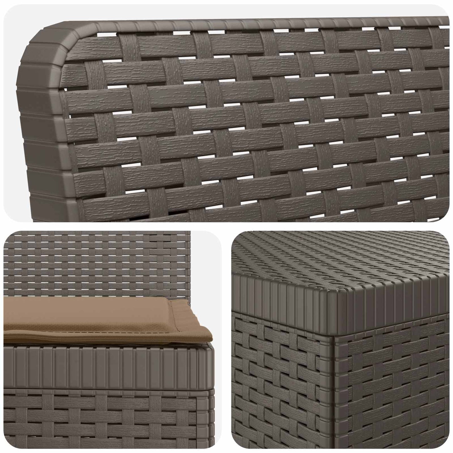 6-Zits Tuin Sofa met Kussens Rattan Look PP Lichtgrijs is nu te koop bij PeponiXL, paradijselijk wonen!