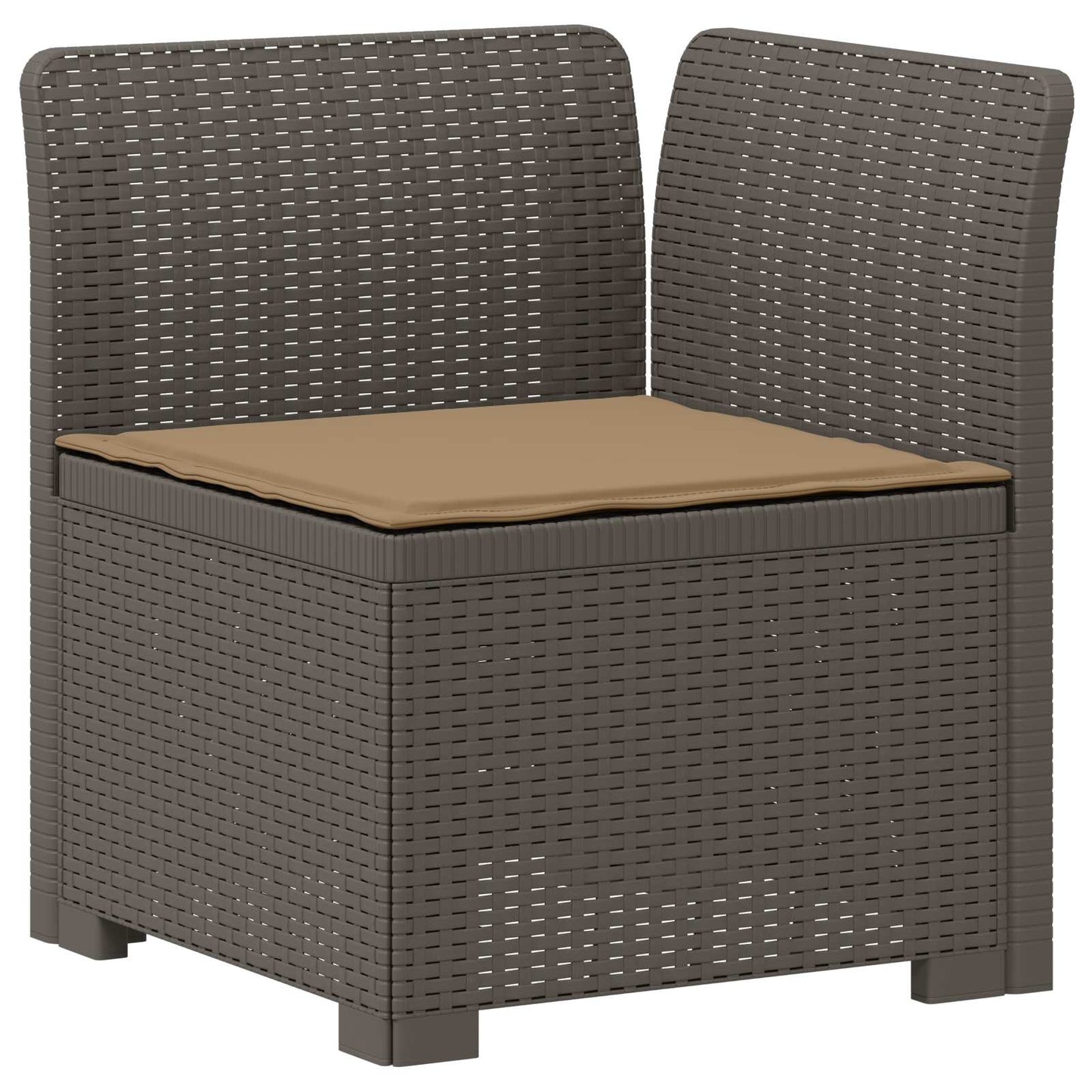 6-Zits Tuin Sofa met Kussens Rattan Look PP Lichtgrijs is nu te koop bij PeponiXL, paradijselijk wonen!