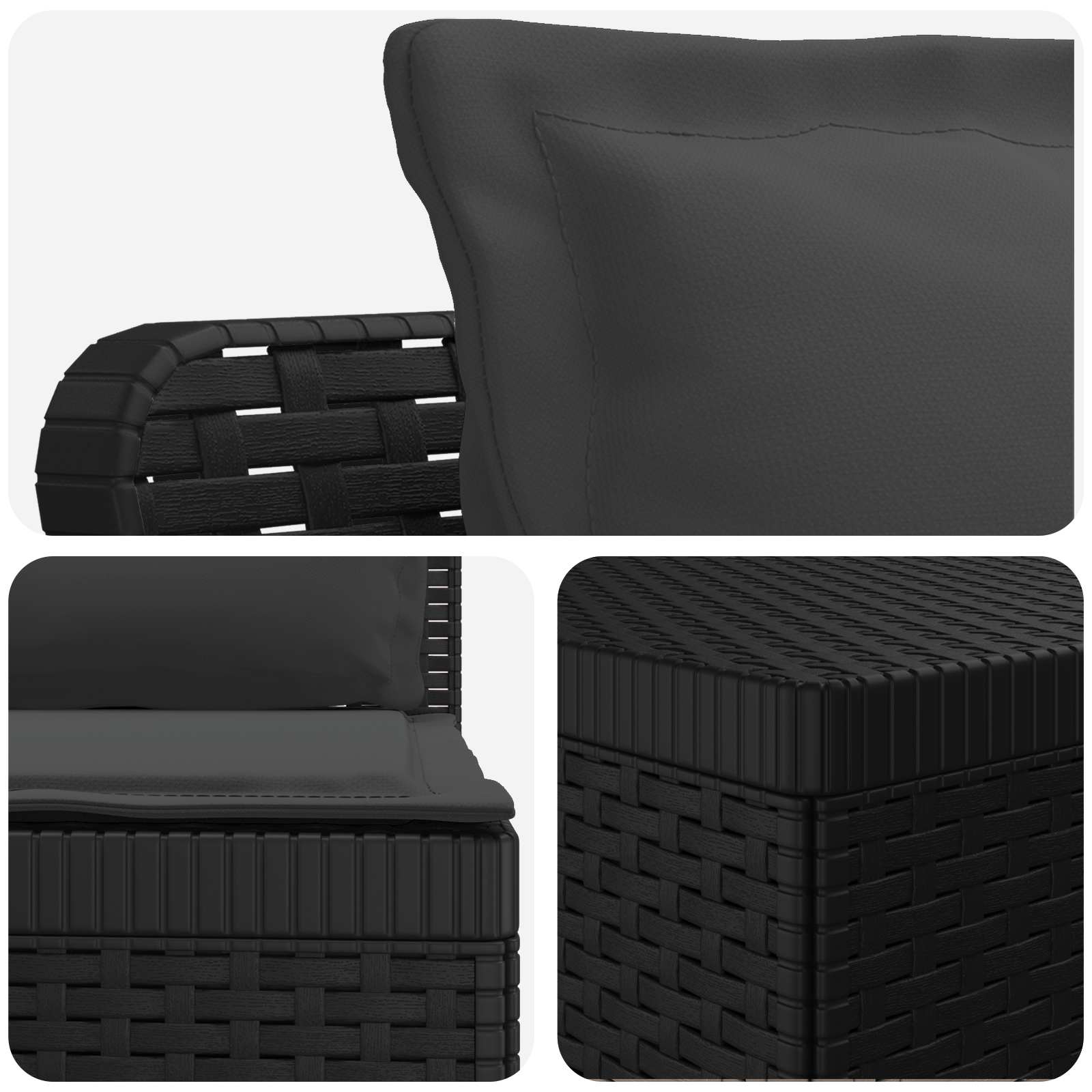 6-Zits Tuin Sofa met Kussens Rattan Look PP Antraciet is nu te koop bij PeponiXL, paradijselijk wonen!