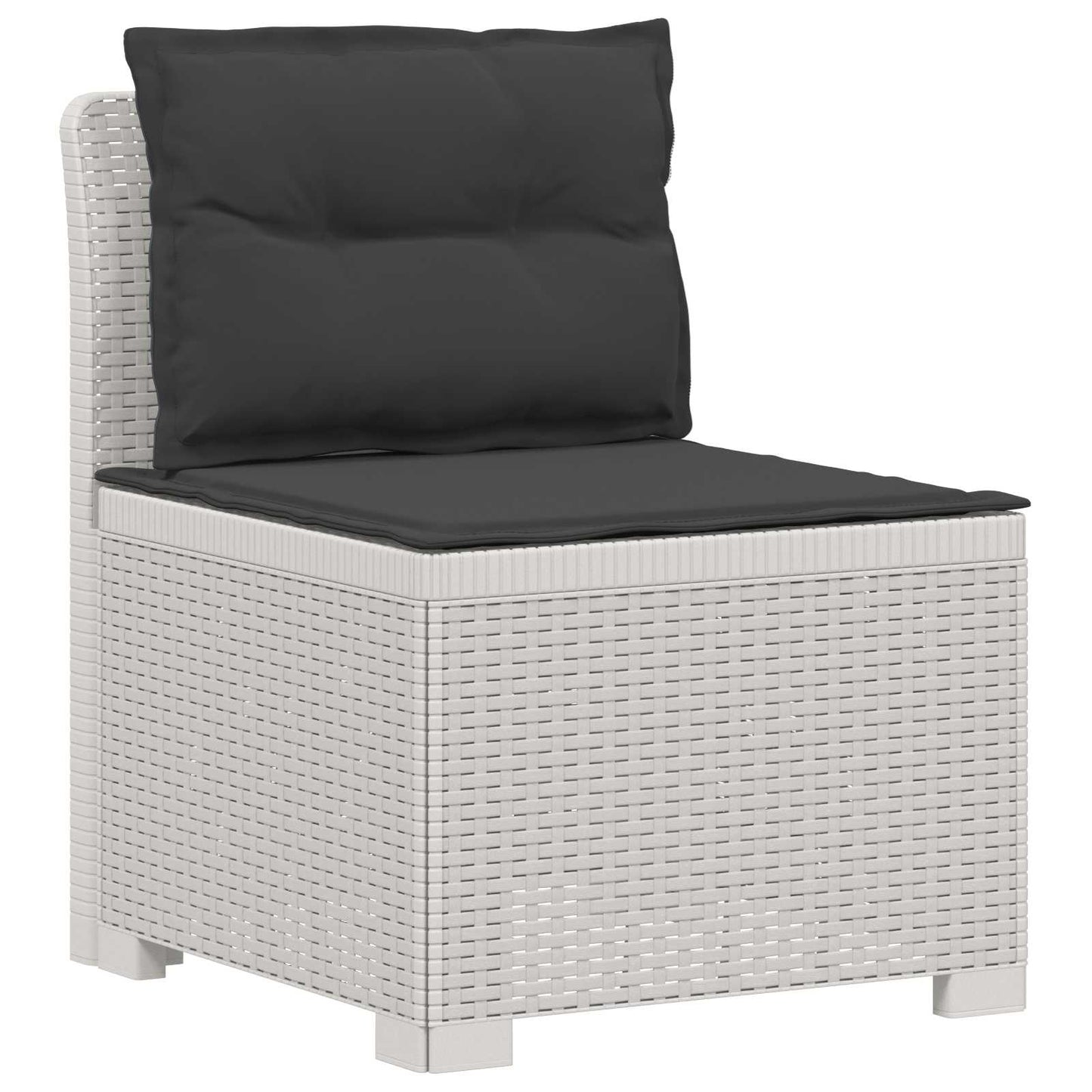 6-Zits Tuin Sofa met Kussens Rattan Look PP Wit is nu te koop bij PeponiXL, paradijselijk wonen!