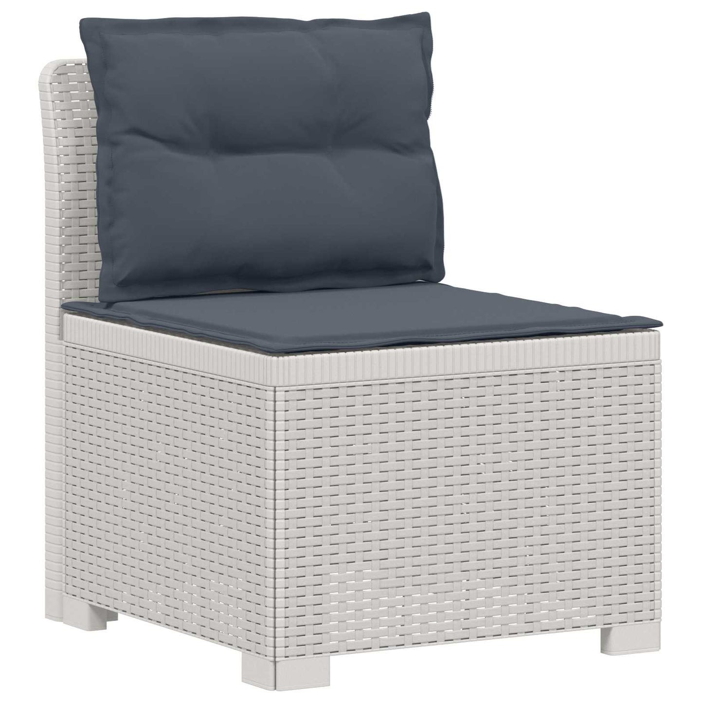 6-Zits Tuin Sofa met Kussens Rattan Look PP Wit is nu te koop bij PeponiXL, paradijselijk wonen!