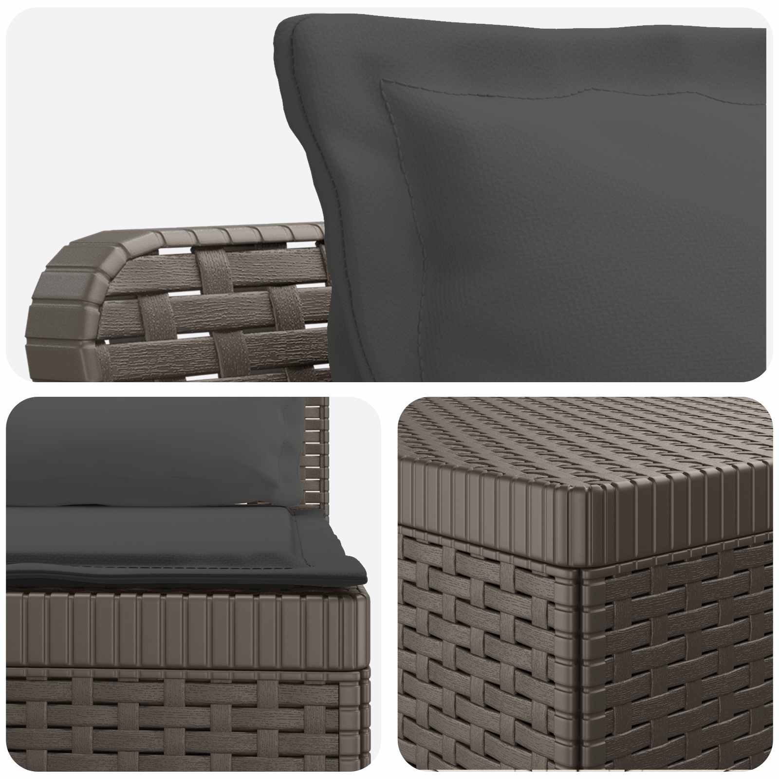 6-Zits Tuin Sofa met Kussens Rattan Look PP Lichtgrijs is nu te koop bij PeponiXL, paradijselijk wonen!