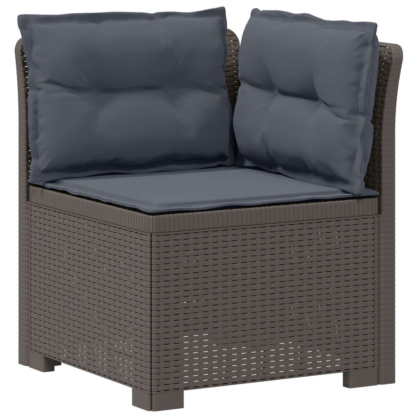 6-Zits Tuin Sofa met Kussens Rattan Look PP Lichtgrijs is nu te koop bij PeponiXL, paradijselijk wonen!