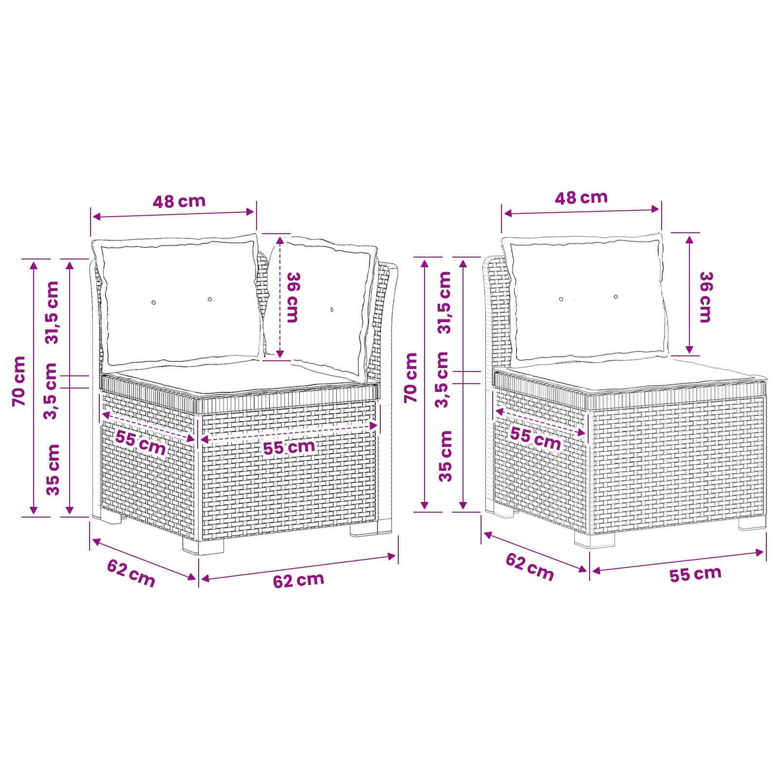7-Persoons Tuinbank met Kussens Rieten Look PP Lichtgrijs is nu te koop bij PeponiXL, paradijselijk wonen!