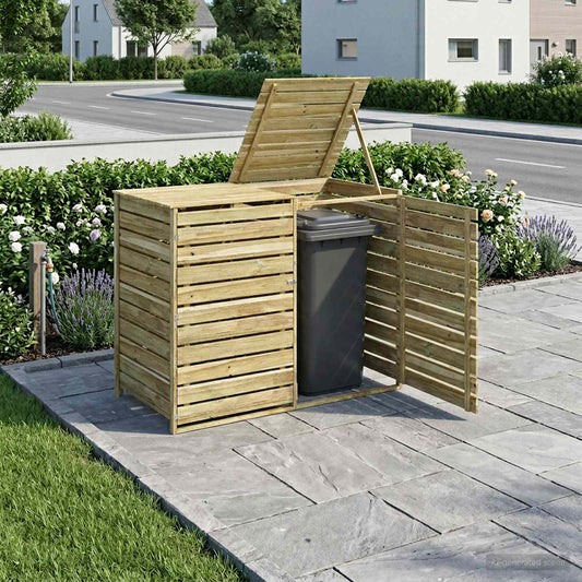 Containerombouw voor 2 bakken 240 L Geïmpregneerd grenenhout is nu te koop bij PeponiXL, paradijselijk wonen!