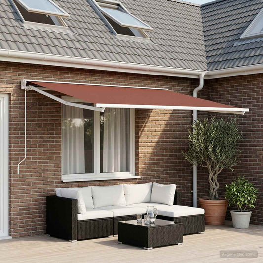 Vervangingsdoek voor zonnescherm Bruin 350 x 200 cm Polyester is nu te koop bij PeponiXL, paradijselijk wonen!