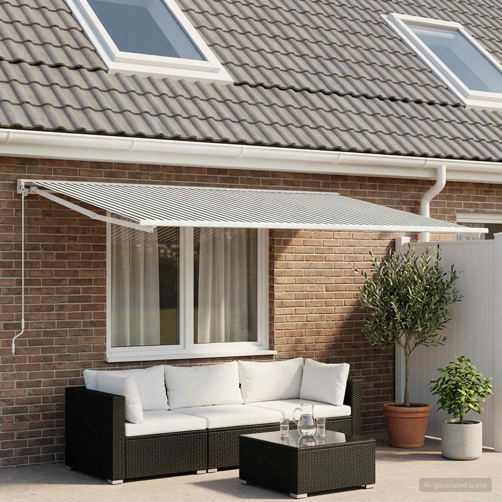Vervangingsdoek voor zonnescherm Antraciet en Wit 300 x 200 cm is nu te koop bij PeponiXL, paradijselijk wonen!