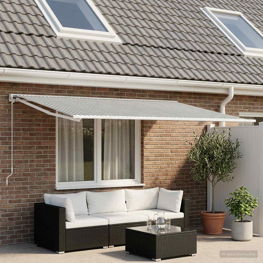 Vervangingsdoek voor zonnescherm Antraciet en Wit 300 x 200 cm is nu te koop bij PeponiXL, paradijselijk wonen!
