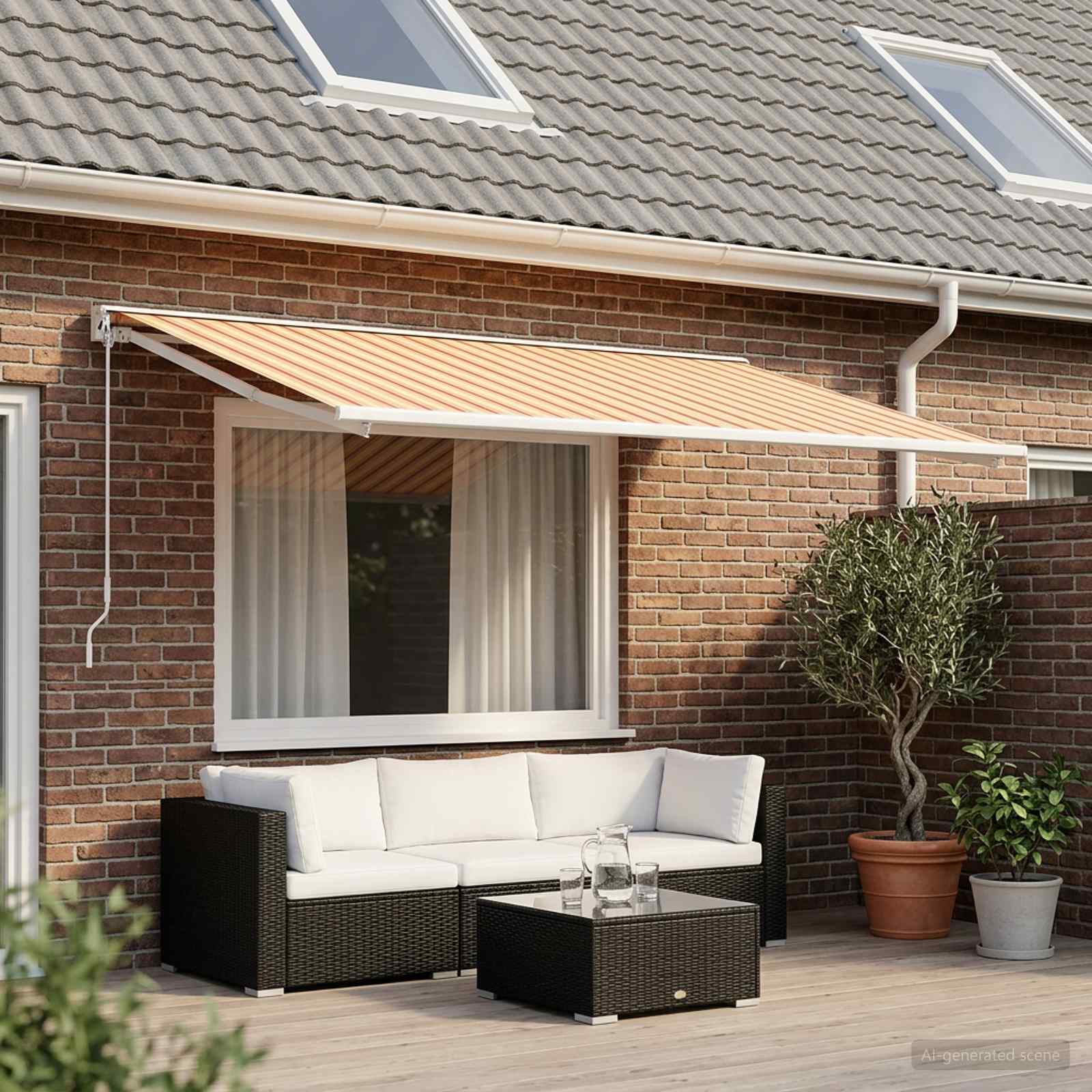 Vervangingsdoek voor zonnescherm Multikleur 600 × 300 cm is nu te koop bij PeponiXL, paradijselijk wonen!