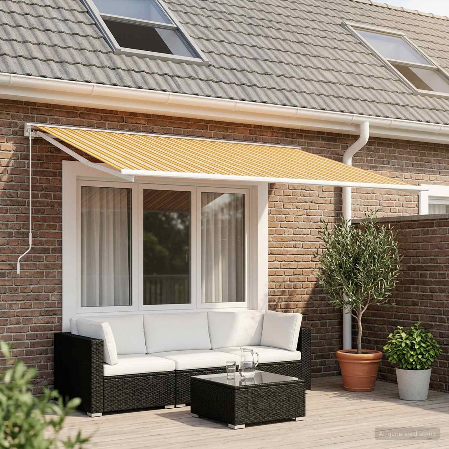 Vervangingsdoek voor zonnescherm Oranje en Zwart 450 × 300 cm is nu te koop bij PeponiXL, paradijselijk wonen!