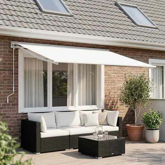 Vervangingsdoek voor zonnescherm Wit 450 × 300 cm Polyester is nu te koop bij PeponiXL, paradijselijk wonen!