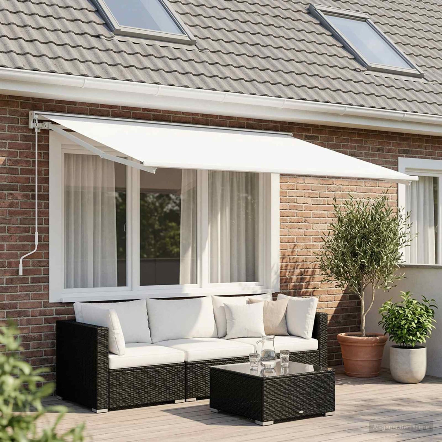 Vervangingsdoek voor zonnescherm Wit 400 × 300 cm Polyester is nu te koop bij PeponiXL, paradijselijk wonen!