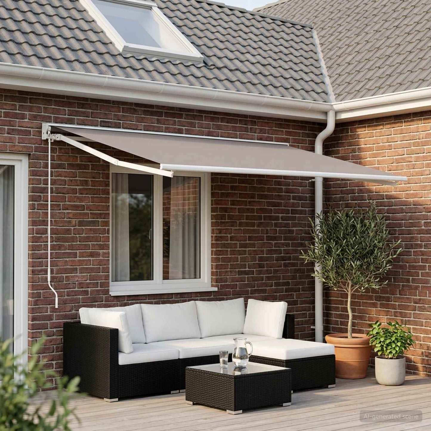 Vervangingsdoek voor zonnescherm Lichtgrijs 400 × 350 cm is nu te koop bij PeponiXL, paradijselijk wonen!