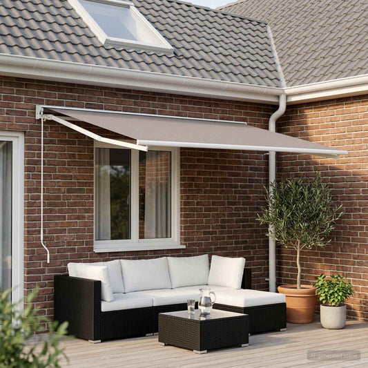 Vervangingsdoek voor zonnescherm Lichtgrijs 400 × 350 cm is nu te koop bij PeponiXL, paradijselijk wonen!